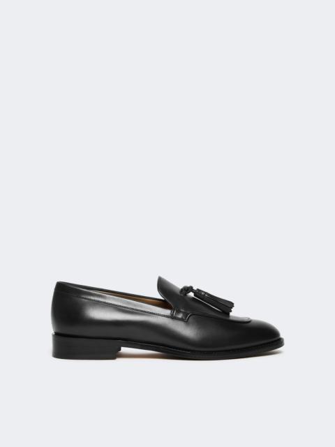 Max Mara SULTANO Tasselled leather loafers - BLACK