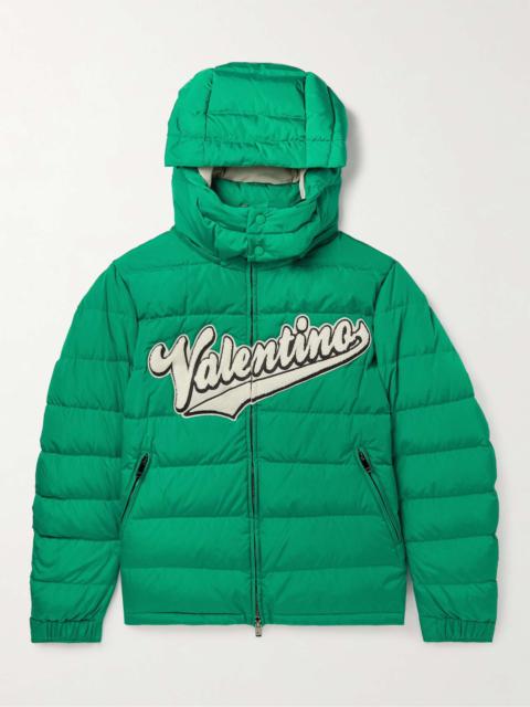 Logo-Appliquéd Quilted Shell Hooded Down Jacket