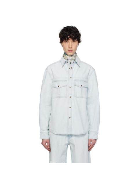 AFTER PRAY Blue Safari Pocket Denim Jacket
