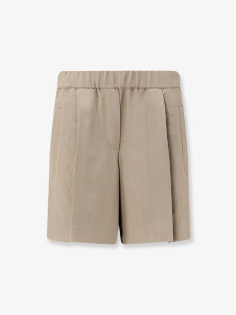 Brunello Cucinelli Viscose And Linen Blend Bermuda Shorts