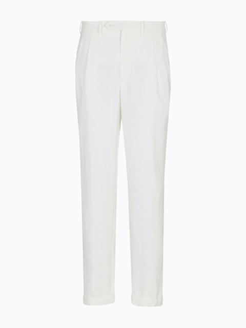 GIORGIO ARMANI Two-dart trousers in a silk-blend twill