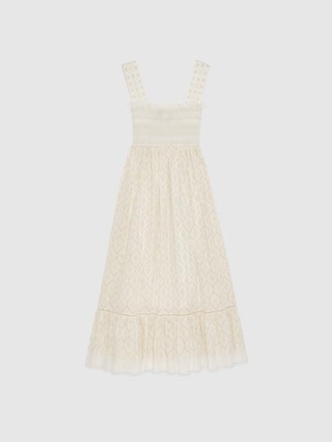 GUCCI Double G flower broderie anglaise dress