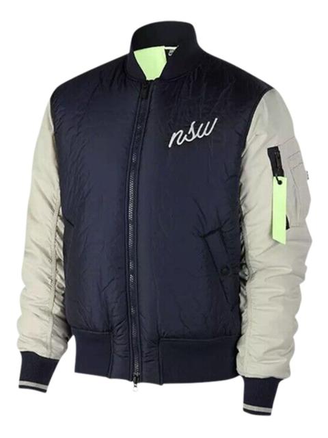 Nike embroidered-logo bomber jacket