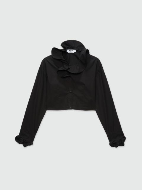 MSGM Poplin cropped shirt with elegant collar