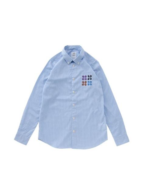 visvim V+V B.D. SHIRT FLORAL STENCIL W BLUE STRIPE