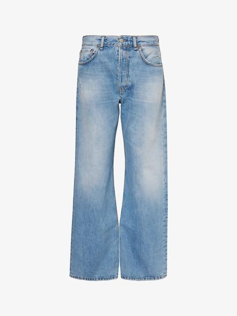 2021F faded-wash loose-fit straight-leg jeans