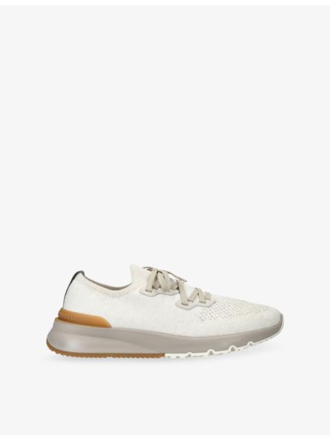 Brunello Cucinelli Branded Knitted Trainers