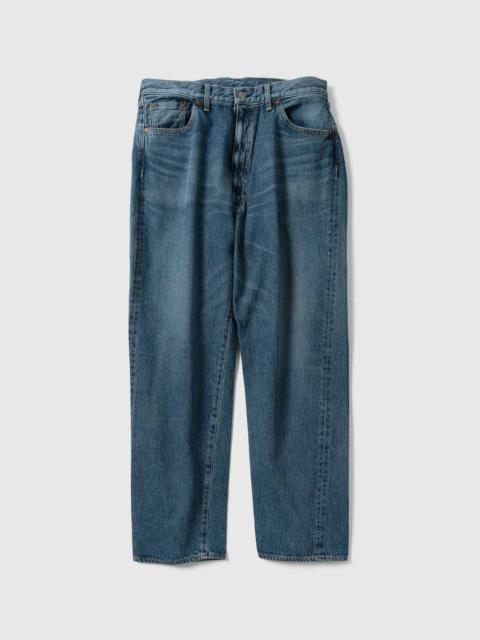 KAPTAIN SUNSHINE 5P Zipper Front Denim Pants Indigo Vintage Wash