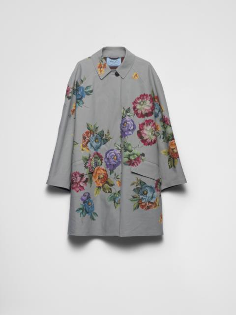 Prada Printed cotton single-breasted coat