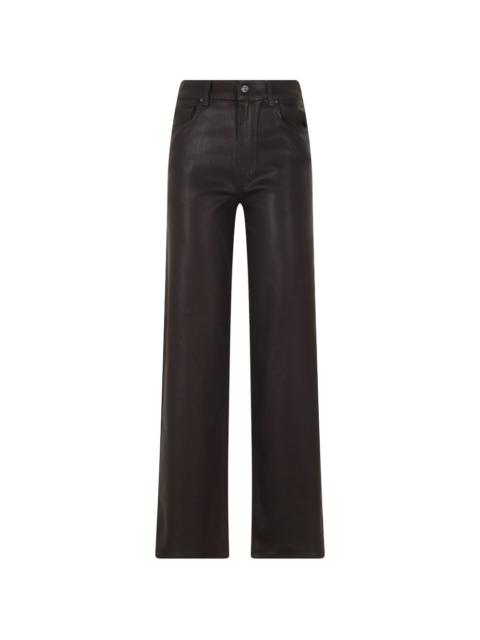 PAIGE Sasha coated logo-patch straight-leg jeans