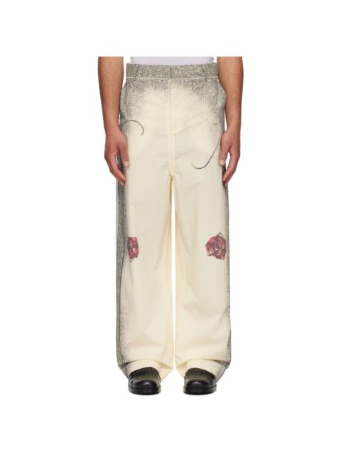 Jean Paul Gaultier Beige 'The Multi-Tattoo' Suit Trousers