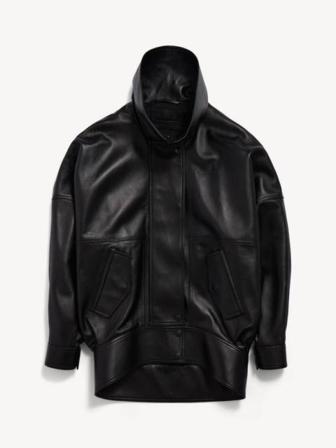 BALENCIAGA Women's High Collar Bomber in Black