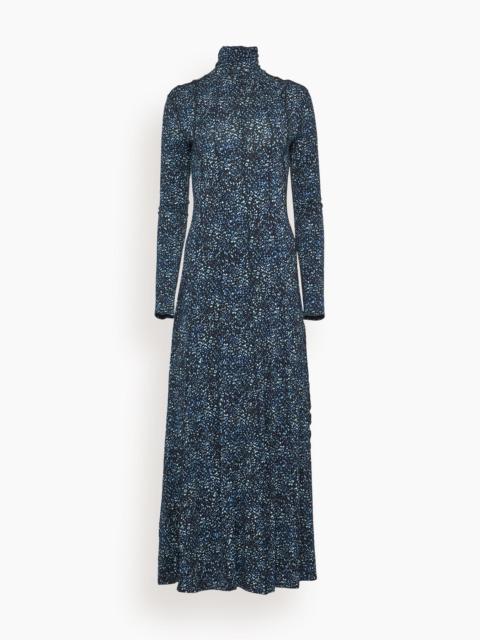 Proenza Schouler Mabel Dress in Cheetah Jersey Navy Multi