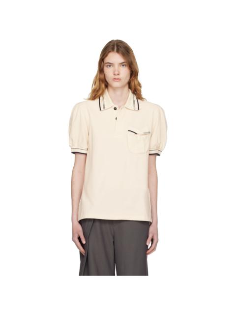 OPEN YY Off-White Puffy Piqué Polo