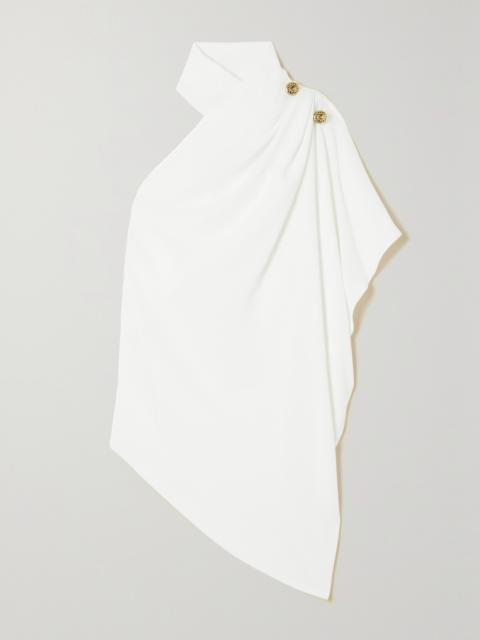 ELIE SAAB One-sleeve Draped Crepe Top