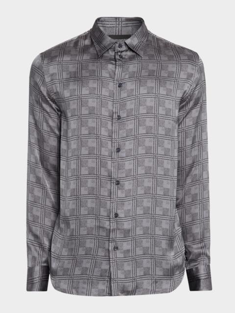 EMPORIO ARMANI Men's Modern-Fit Large Check Jacquard Sport Shirt
