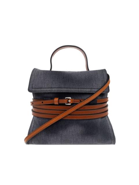 Moschino Tie Me denim belted mini bag