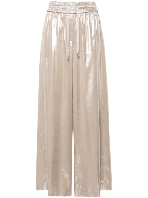 PESERICO lamé wide-leg trousers