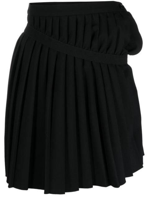 asymmetric pleated miniskirt