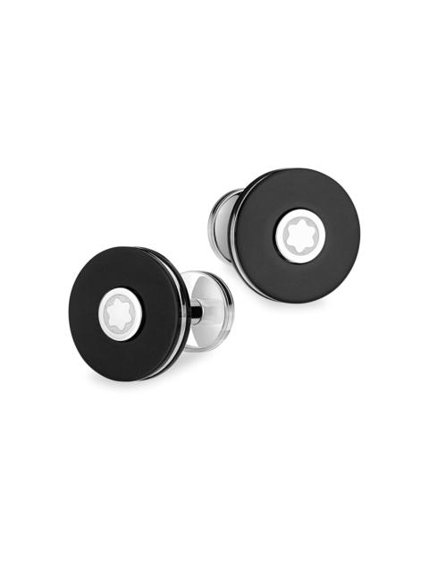 Montblanc Men's PIX Black Cuff Links - Black Silver