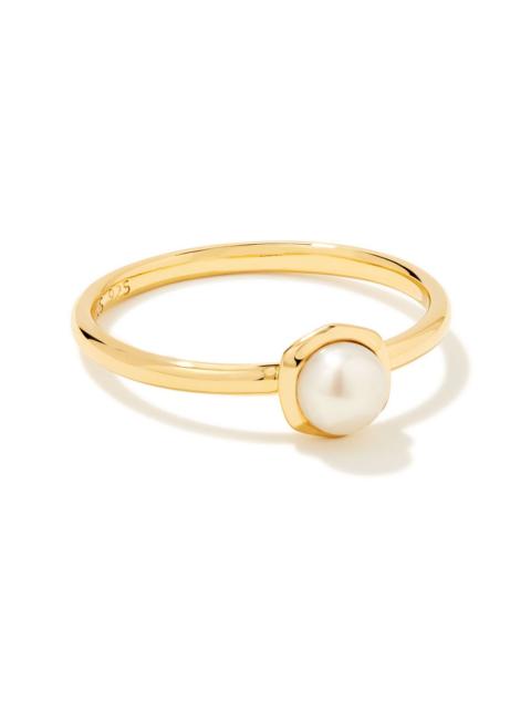 KENDRA SCOTT Davie Pearl 18k Gold Vermeil Band Ring in Freshwater Cultured Pearl