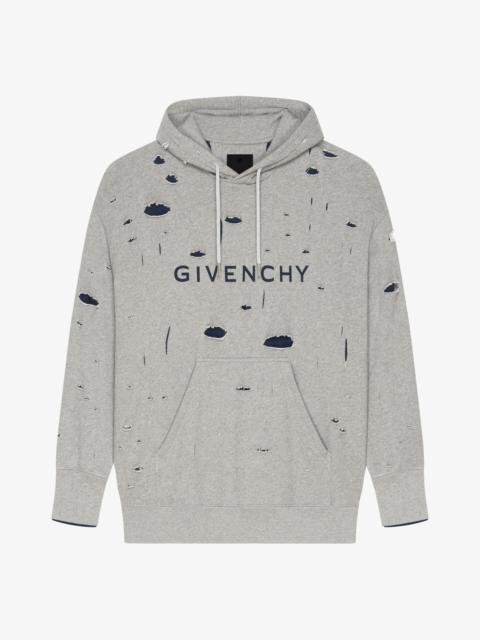 GIVENCHY OVERSIZED HOODIE IN DESTROYED FLEECE