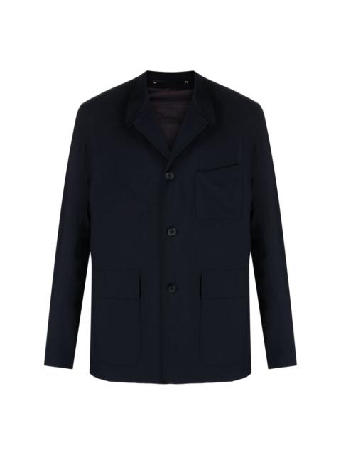 spread-collar wool shirt jacket