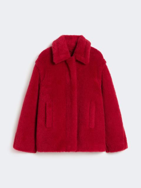 Max Mara TRITONE Cropped Teddy coat in alpaca and wool - RED