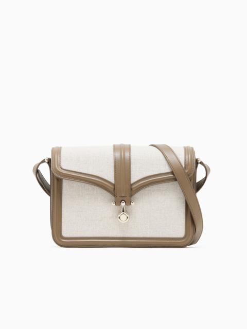 GIORGIO ARMANI CROSSBODY BAG IN CANVAS AND SMOOTH LEATHER