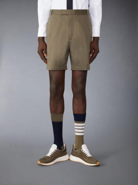 straight-leg cotton twill shorts