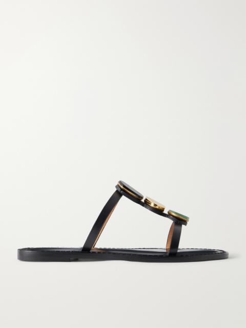 AMANU The Matobo Embellished Leather Sandals