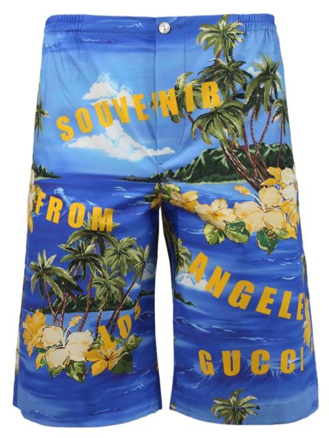GUCCI graphic-print high-waisted shorts