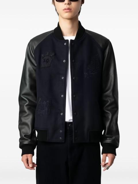 Zadig & Voltaire graphic-motif bomber jacket