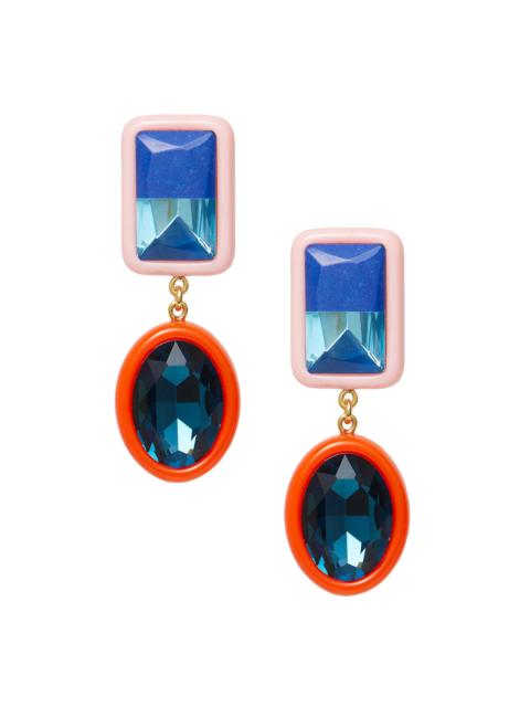 LELE SADOUGHI Women's Duo Drop 14K-Gold-Plated, Glass Crystal & Resin Drop Earrings - Pink Fire