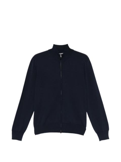 Canali zip-up knitted cardigan