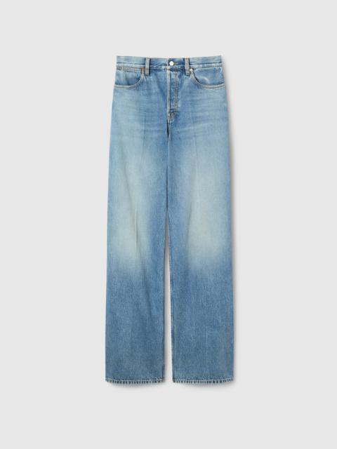 Wide leg denim pants