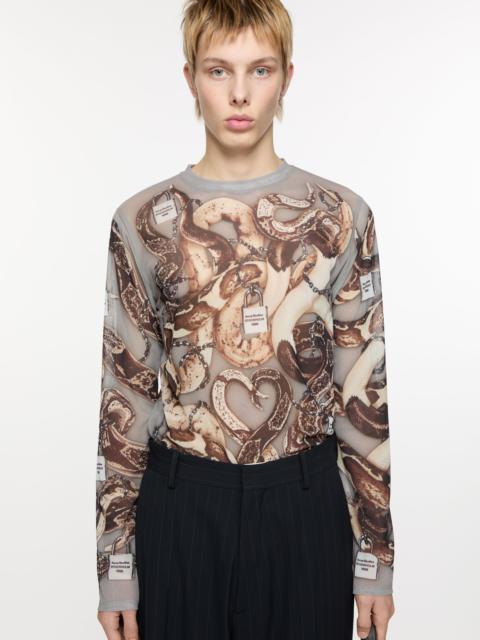 Acne Studios Printed long sleeve top - Light grey