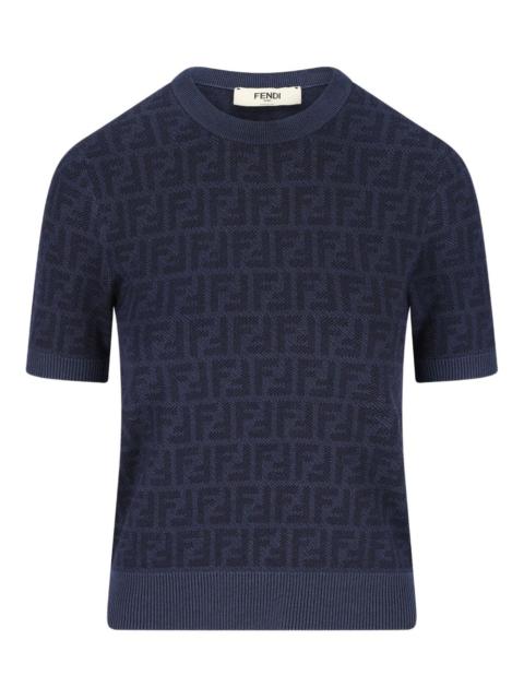 FENDI jacquard ribbed t-shirt