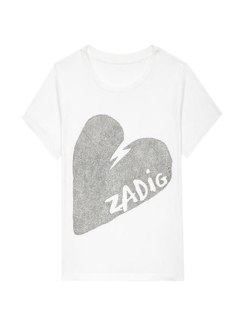 Zadig & Voltaire Women's Alys Cotton Jersey Heart Strass T-Shirt - Judo