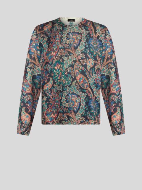 SWEATER WITH FLORAL PAISLEY PRINT