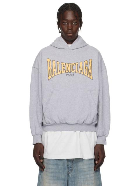 BALENCIAGA Men's Balenciaga Boxing Lined Hoodie 정규적인 적합 회색