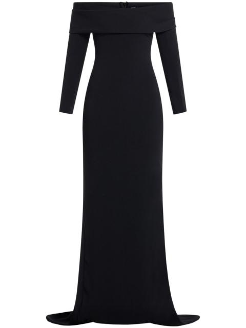 SOLACE LONDON Lyla off-shoulder gown