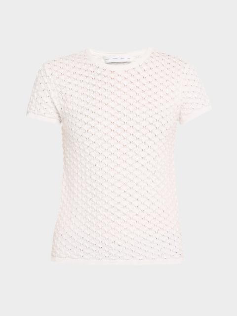 Proenza Schouler Quincy Short-Sleeve Crochet Top