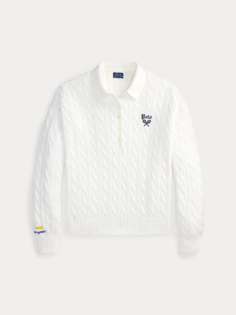 Polo Ralph Lauren US Open Cable-Knit Polo-Collar Sweater