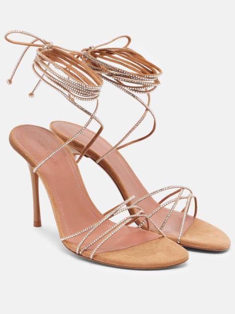 Amina Muaddi Lori 95 embellished suede sandals