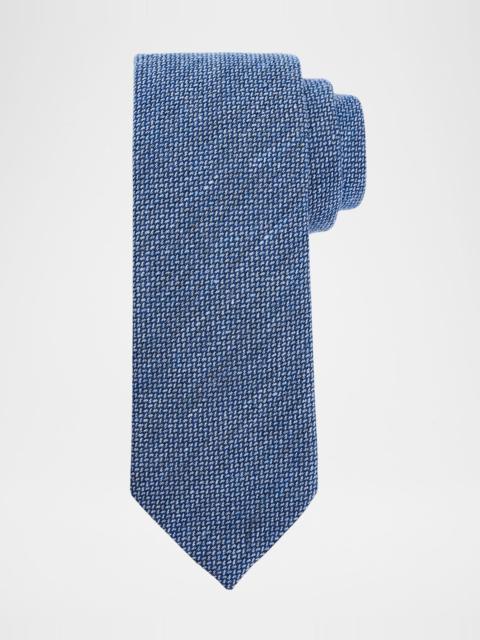 ZEGNA Men's Textured Wool and Silk Tie