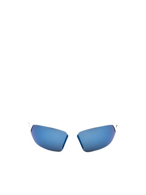 Nike shield-frame semi-rim sunglasses