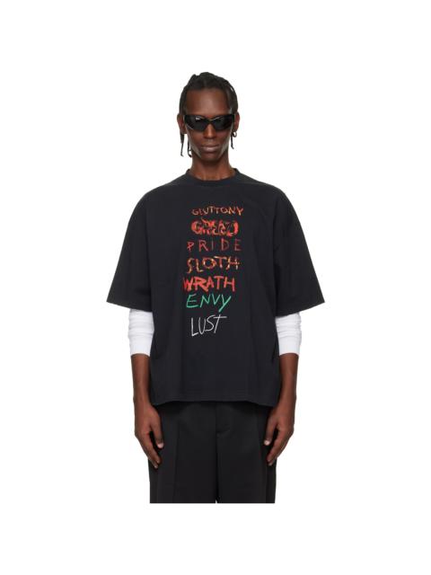 VETEMENTS Black 7 Sins T-shirt