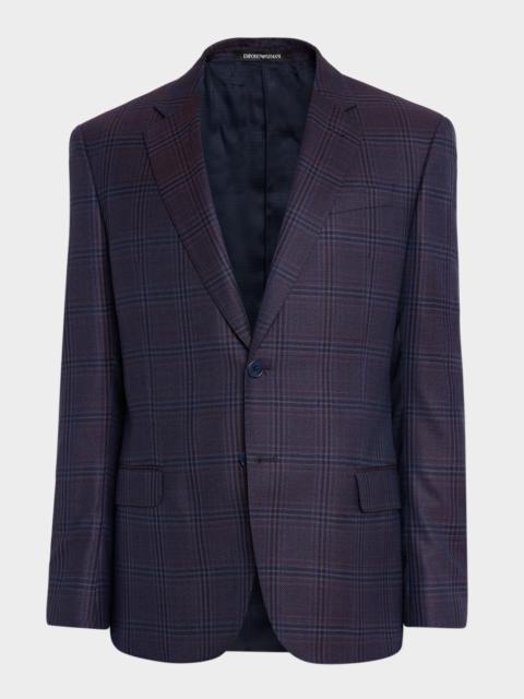 EMPORIO ARMANI Men's Prince of Wales Wool G Line Sport Coat