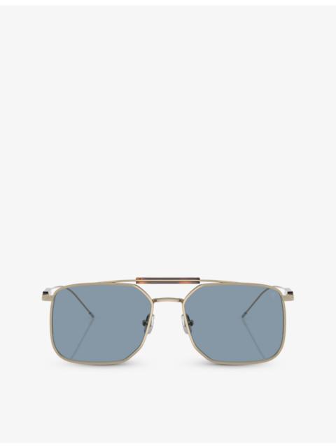 Brunello Cucinelli BC2005ST Square-Frame Titanium Sunglasses
